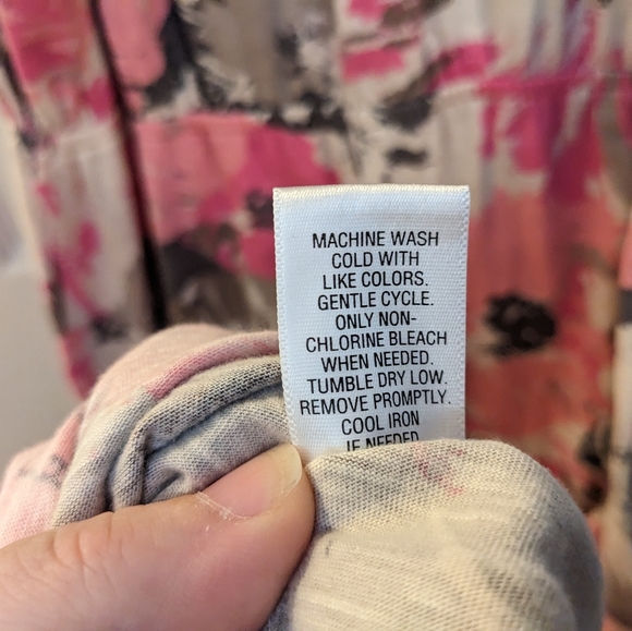 Sonoma pink & gray floral maxi dress, size 1X - Picture 4 of 10